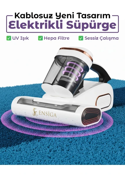 Ensiga Kablosuz Yeni Tasarım Uv Işık ve Hepa Filtre ile Oem Yatak Temizleyici Yatak Toz Elektrikli Süpürge